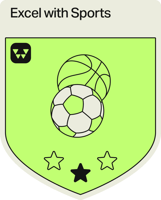 Badge - 1 Star - Excel with Sports